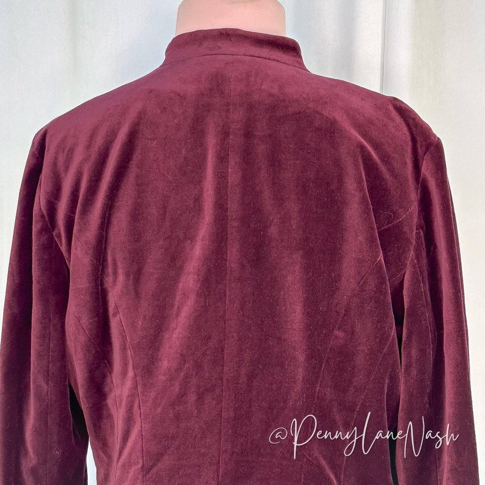 American Living Faux Suede Pearl Button Jacket Wine Vintage - Picture 8 of 10